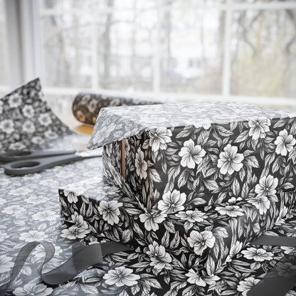 Monochrome Paradise Bloom Gift Wrap for All Occasions