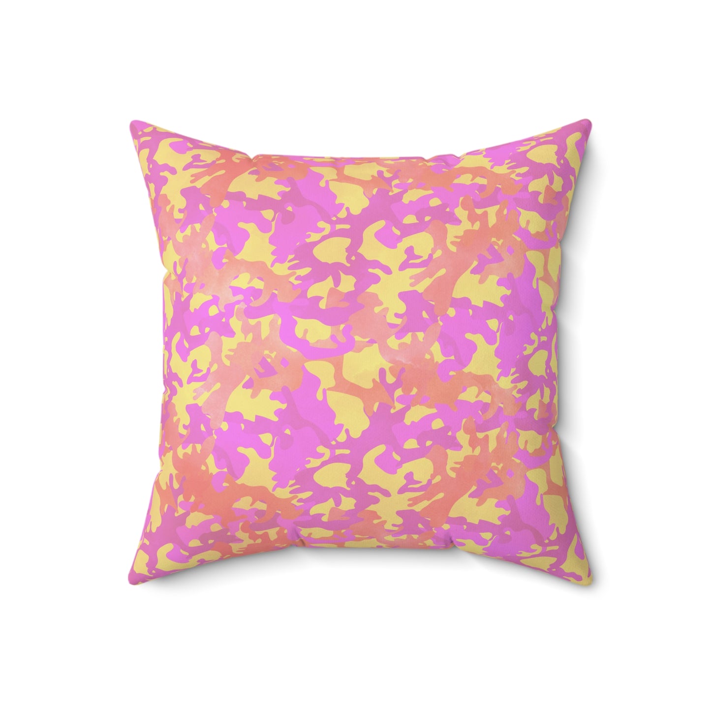 Sunset Sorbet Camo Throw Pillow