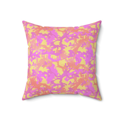 Sunset Sorbet Camo Throw Pillow