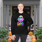 Neon Ghostly Boo Adult Long Sleeve Tee