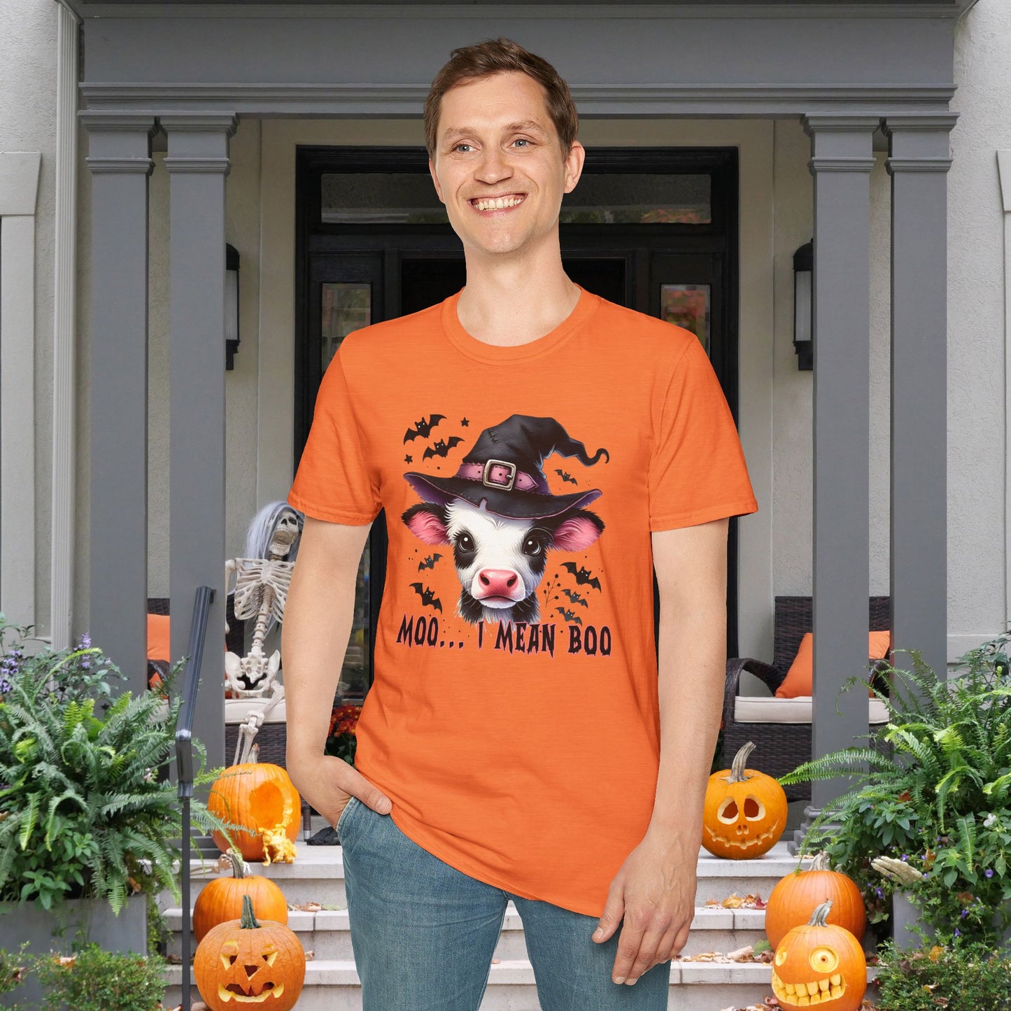 Moo...I Mean Boo Baby Cow Adult T-shirt