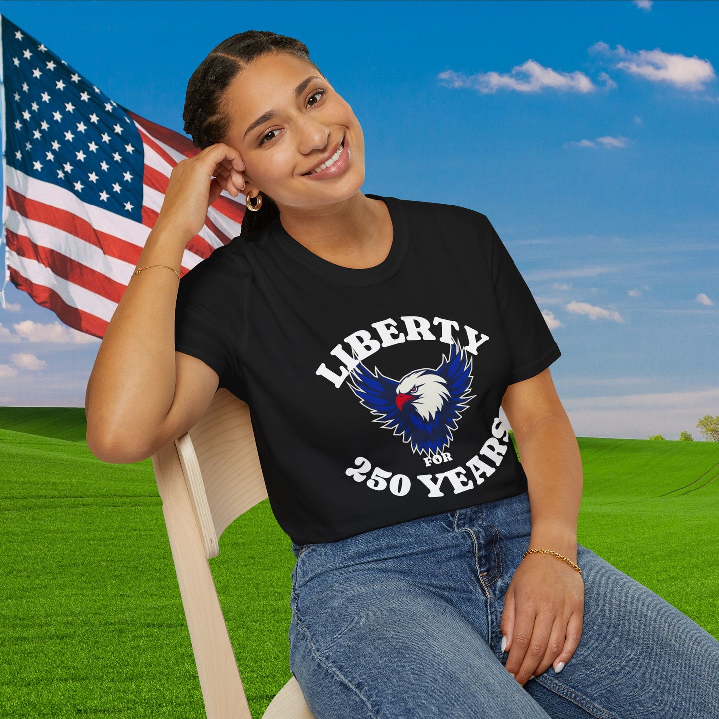 Liberty for 250 Years (Eagle) Adult T-shirt