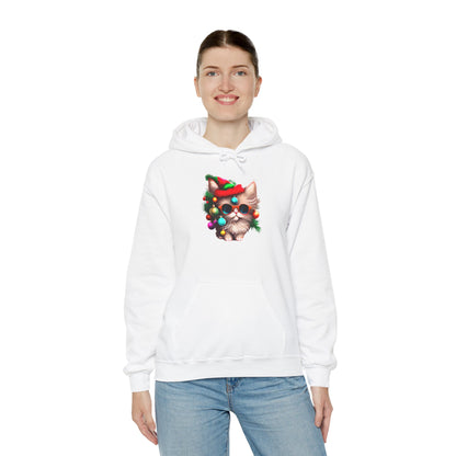 Christmas Tree Kitten Heavy Blend™ Hooded Sweatshirt