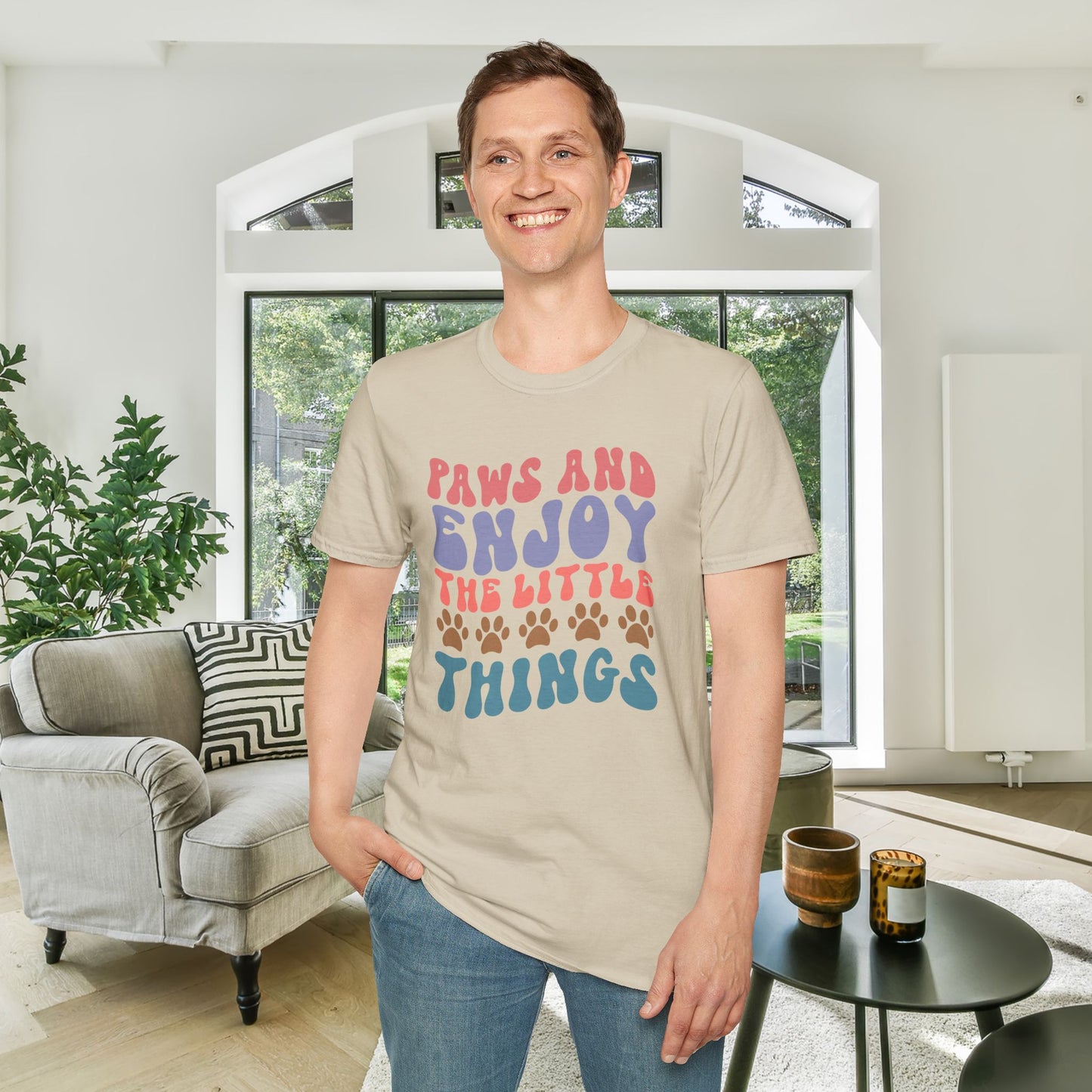 Paws And Enjoy The Little Things Adult T-shirt