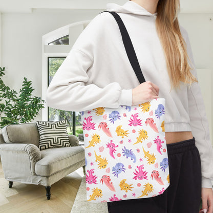 Axolotl Whimsy Canvas Tote Bag