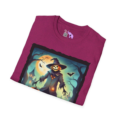 Halloween Scarecrow w/Pumpkins 3 Adult T-shirt