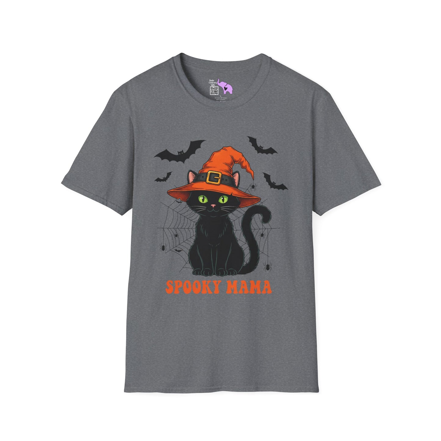Spooky Mama (Black Catl) Adult T-shirt