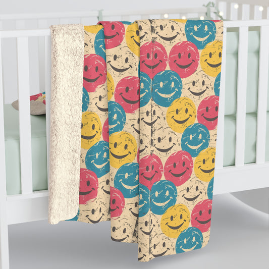 Color Me Happy Sherpa Fleece Blanket