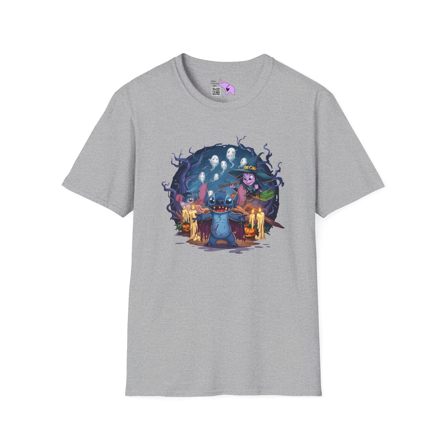 Halloween Stitch w/Ghosts and Witch Adult T-shirt