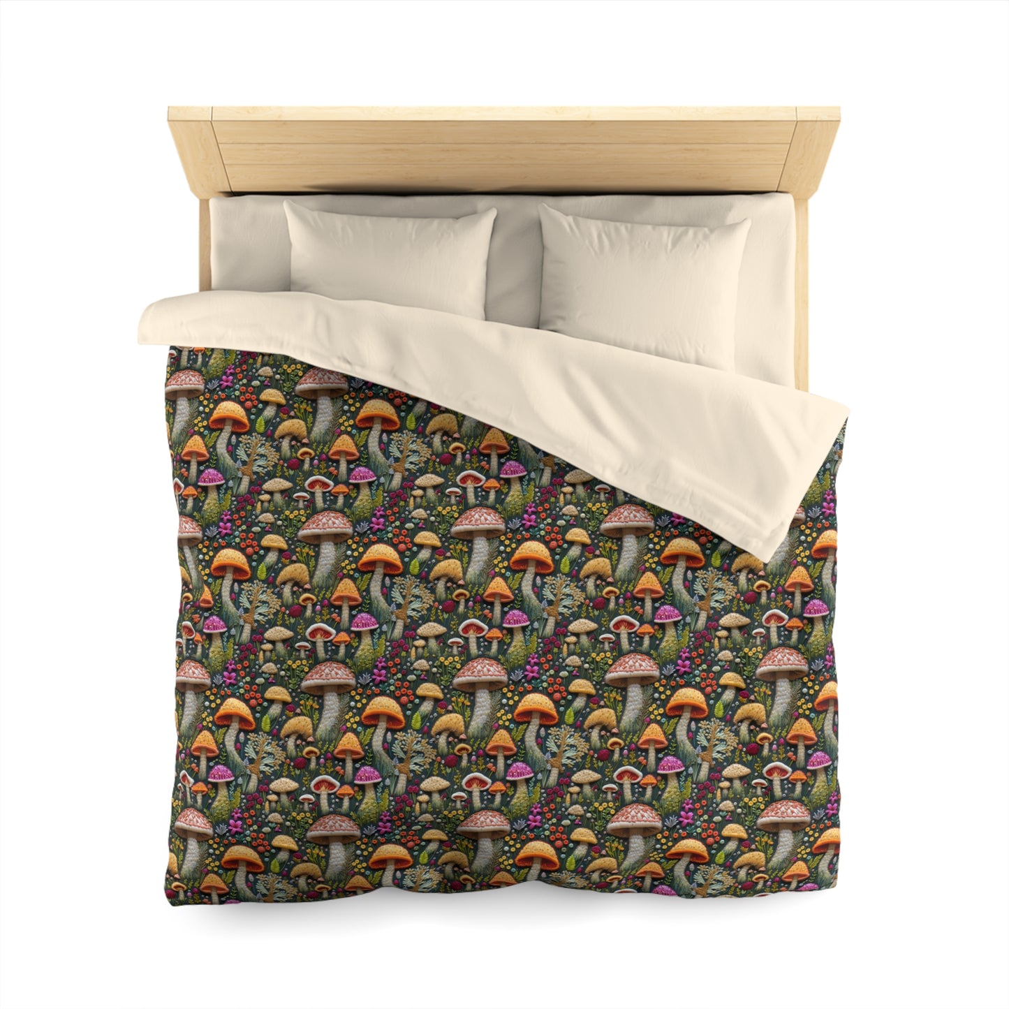 Whimsical Woodland Mushrooms Microfiber Duvet Cover