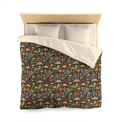 Whimsical Woodland Mushrooms Microfiber Duvet Cover