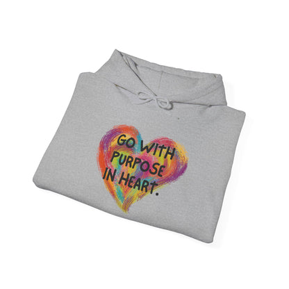 Go With Purpose In Heart Heavy Blend™ Hooded Sweatshirt