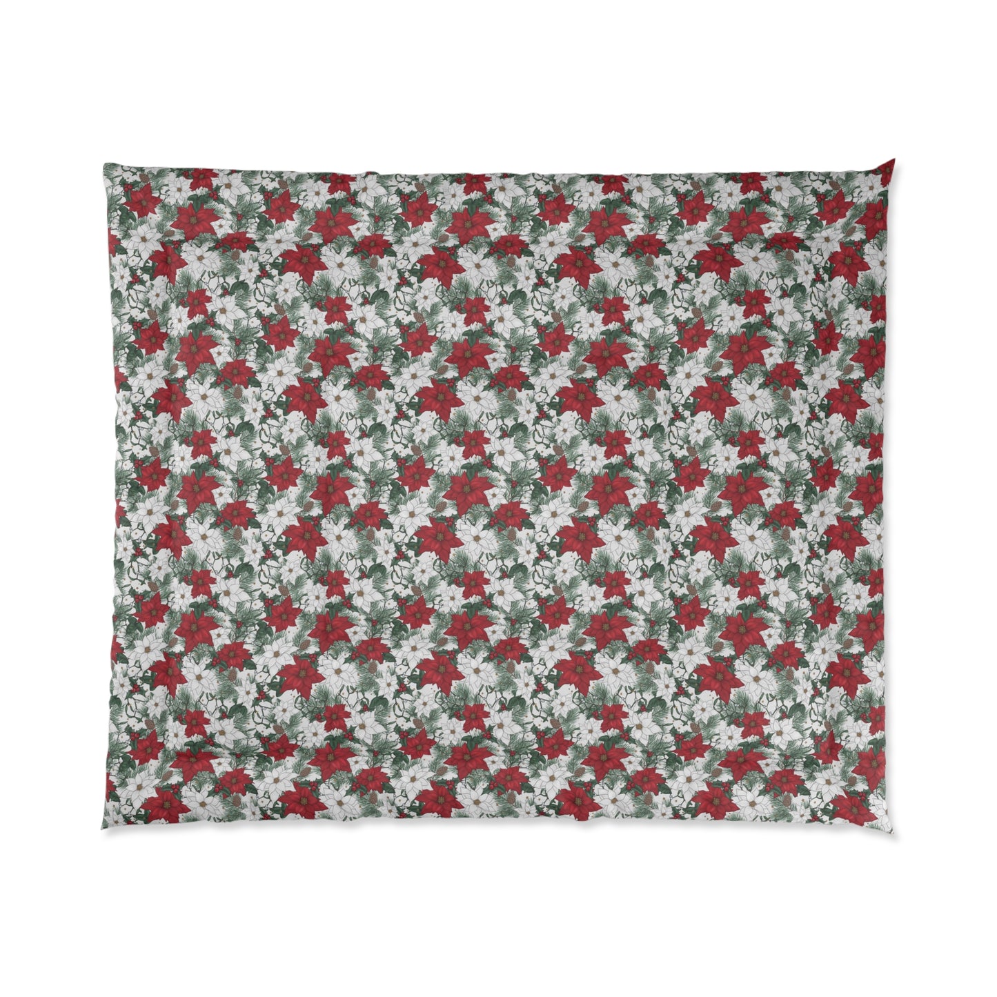 Winter Poinsettia Garden Comforter