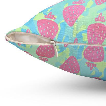 Strawberry Breeze Throw Pillow