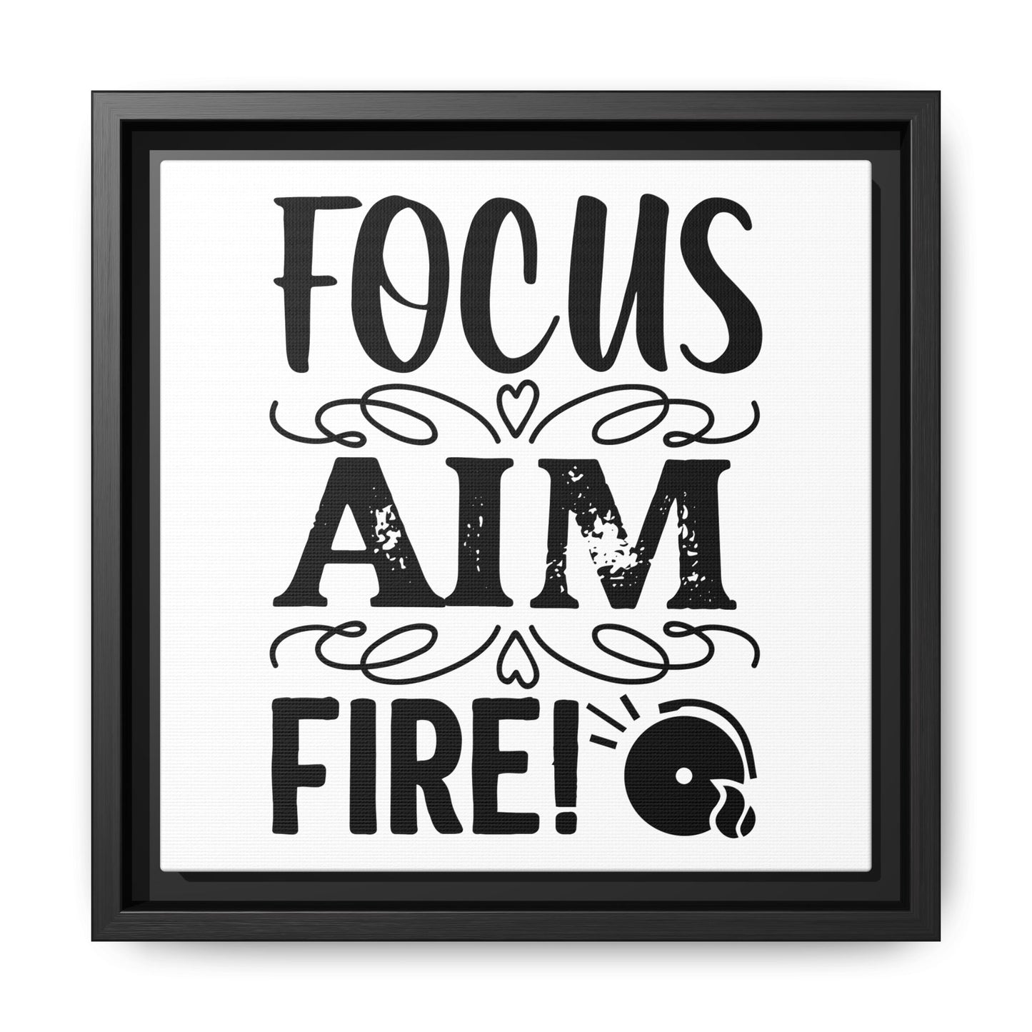 Focus Aim Fire Canvas Bathroom Art