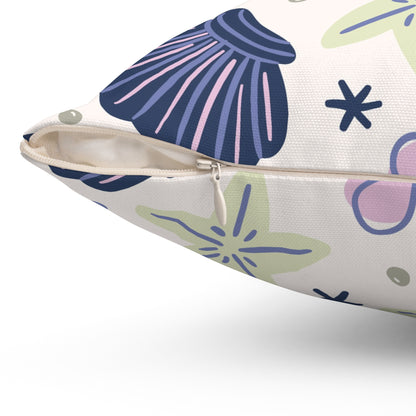 Shellflower Cove Throw Pillow