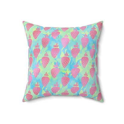 Strawberry Breeze Throw Pillow