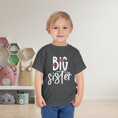 Big Sister (Pink Flowers) Toddler Tee