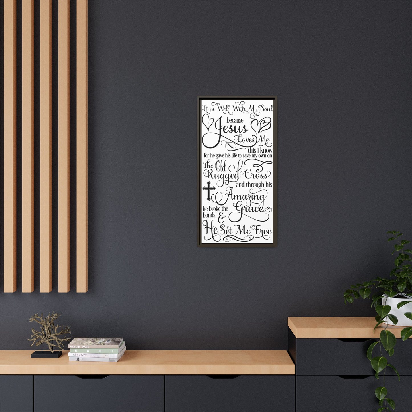Hymnal Poem Framed Canvas Bathroom Art
