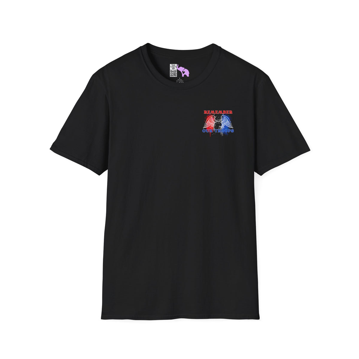 Freedom Isn't Free Saluting Soldier w/Wings Adult T-shirt