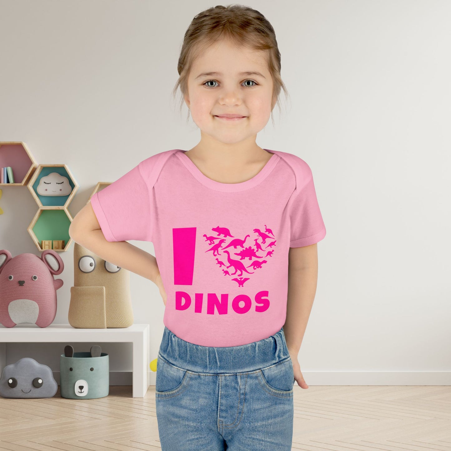 I Love Dinos (Dino Heart) Infant Baby Rib Bodysuit