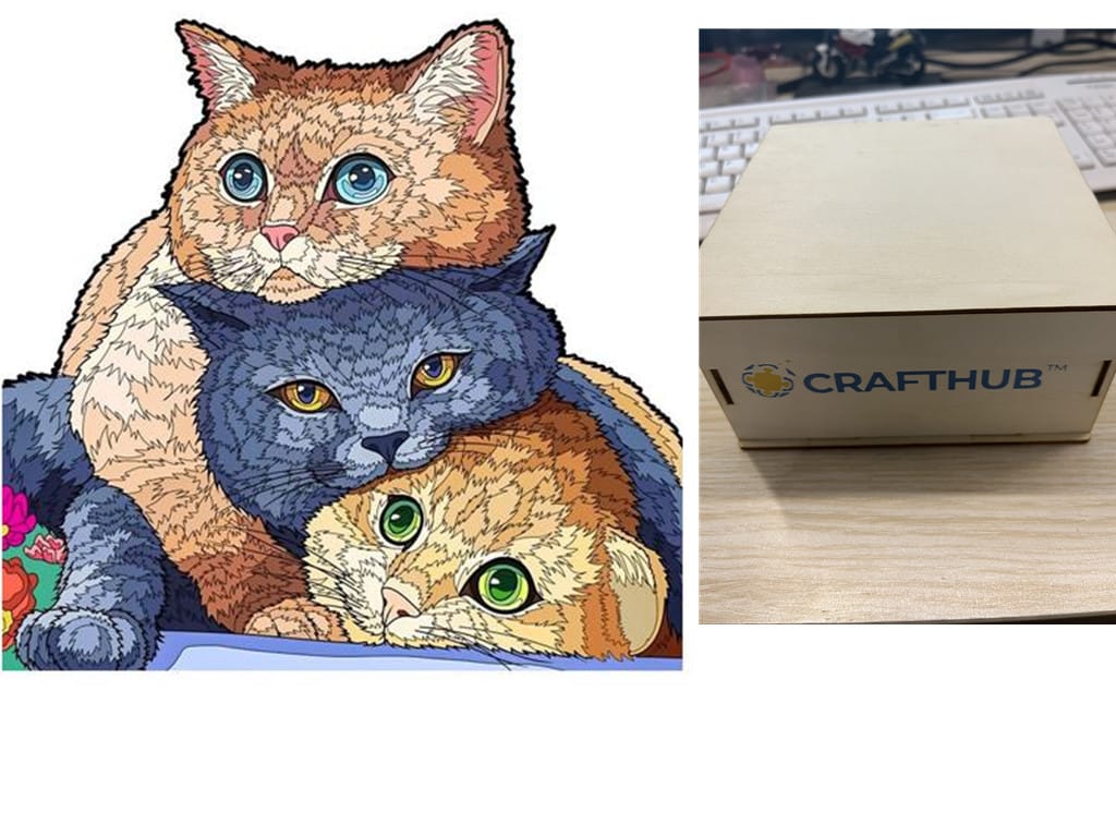 Colorful Cat Wooden Puzzle Collection