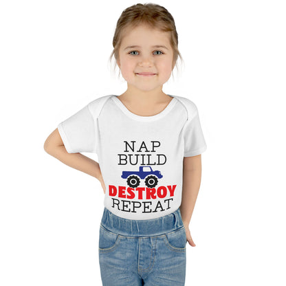 Nap Build Destroy Repeat Infant Baby Rib Bodysuit