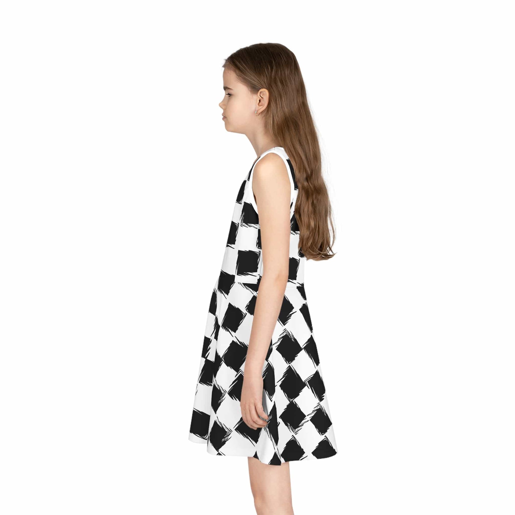 Distorted Check Girls' Sleeveless Sundress