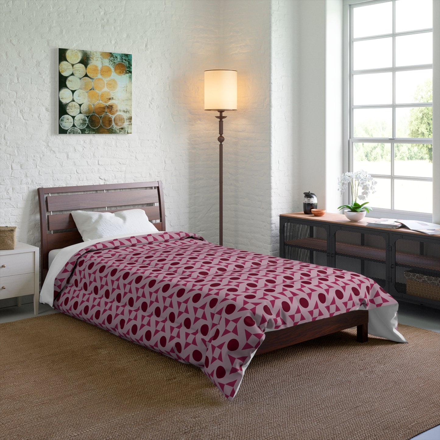 Crimson Pinwheels Comforter