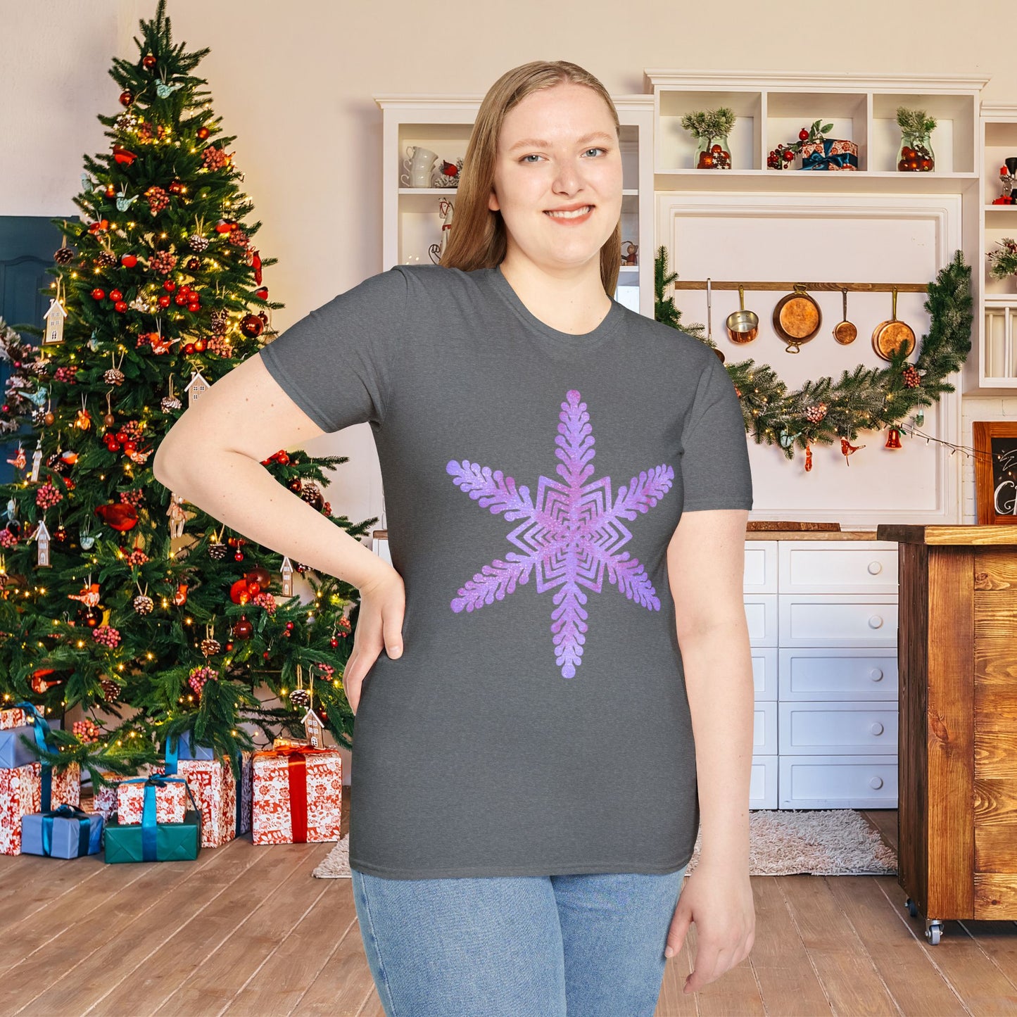 Large Snowflake 2 Adult T-shirt