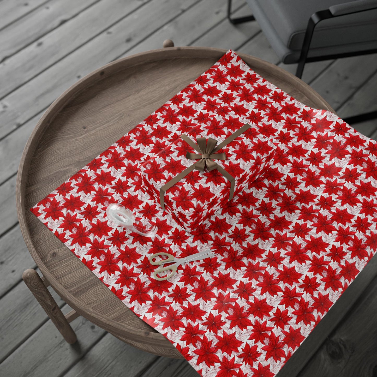 Christmas Blossom Sketch Wrapping Paper