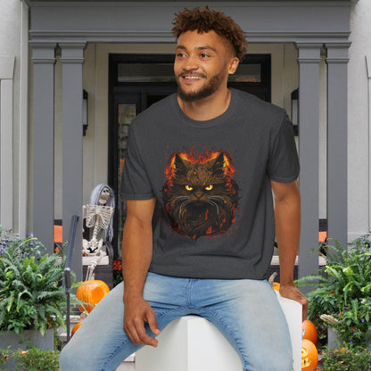 Creepy Black Cat 8 Adult T-shirt
