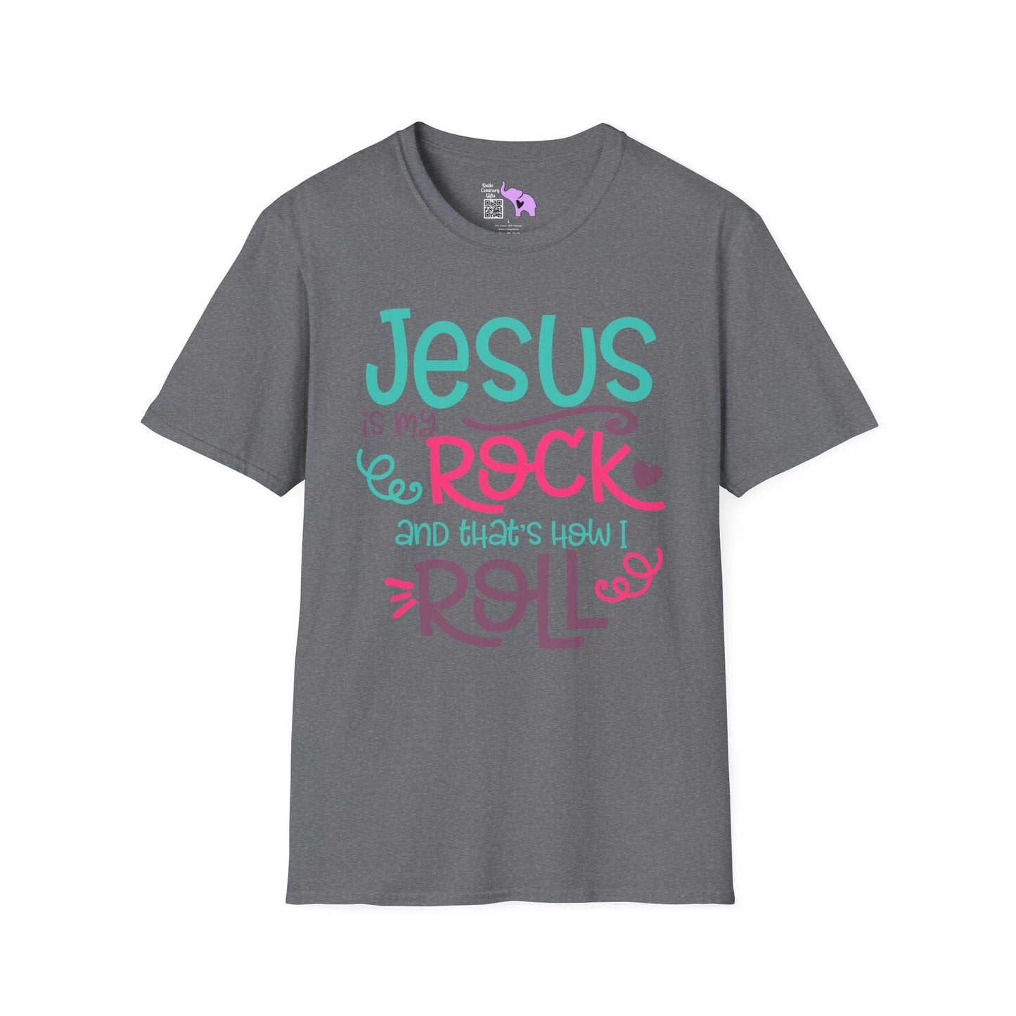 Jesus Is My Rock & That's How I Roll Adult T-shirt