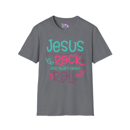 Jesus Is My Rock & That's How I Roll Adult T-shirt