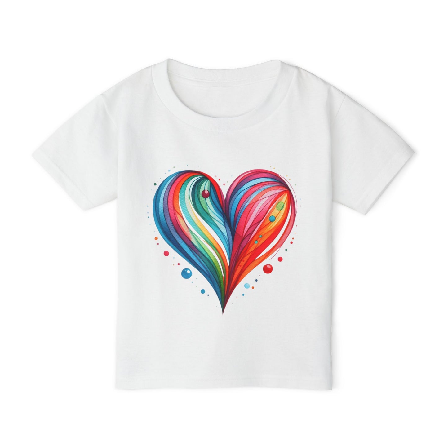 Blushing Rainbow Heart Heavy Cotton™ Toddler T-shirt
