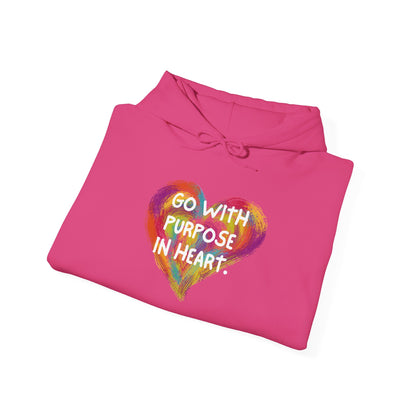 Go With Purpose In Heart Heavy Blend™ Hooded Sweatshirt