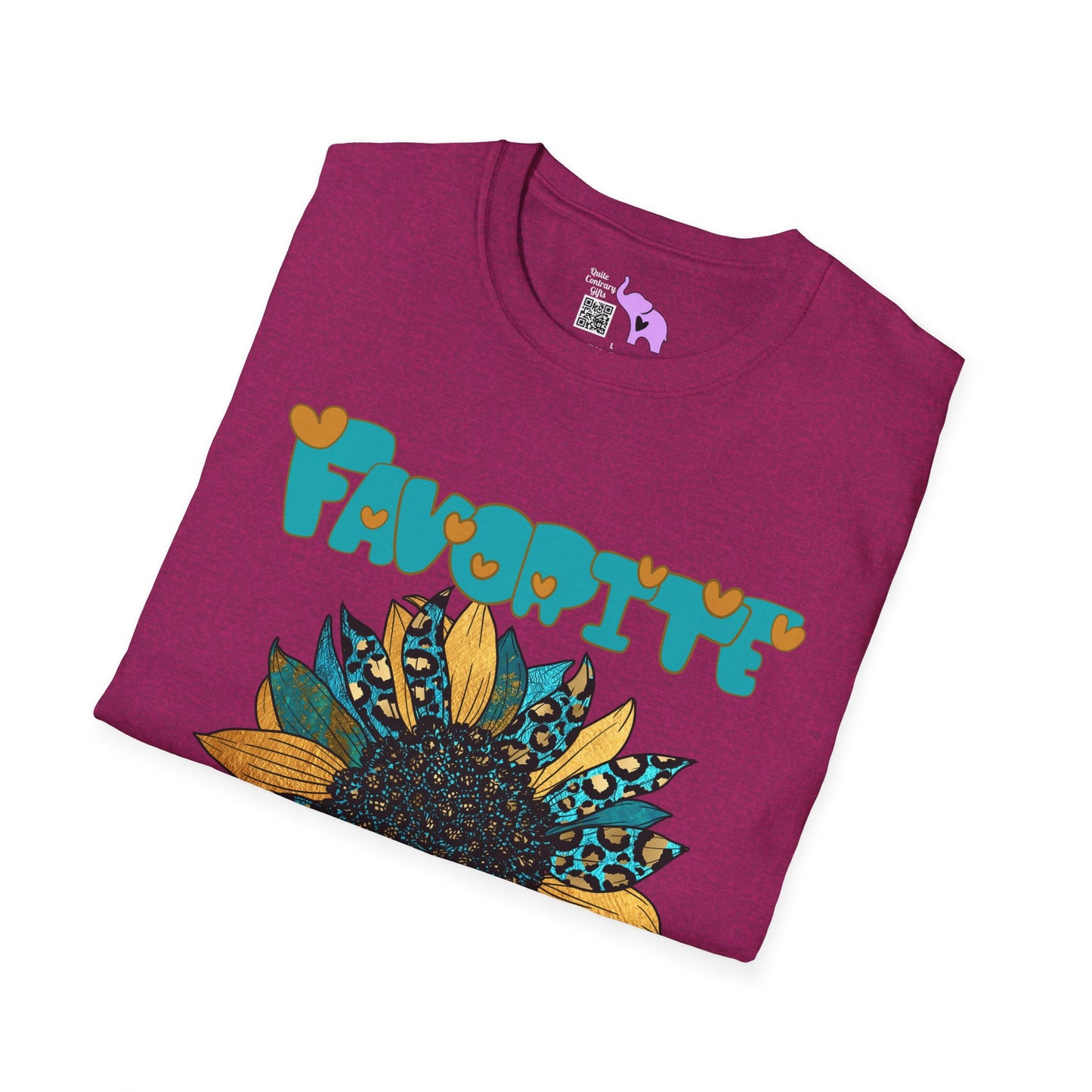 Favorite Auntie Teal/Gold Adult T-shirt