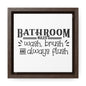 Bathroom Rules Canvas Wraps, Square Frame