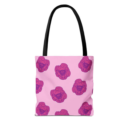 Rosy Dream Peonies Canvas Tote Bag