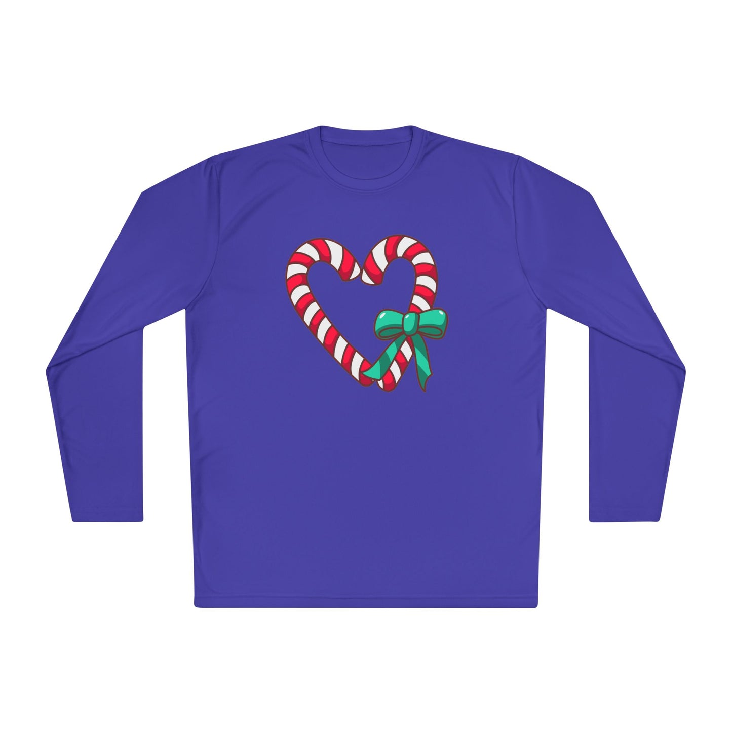 Candy Cane Heart Adult Long Sleeve Tee