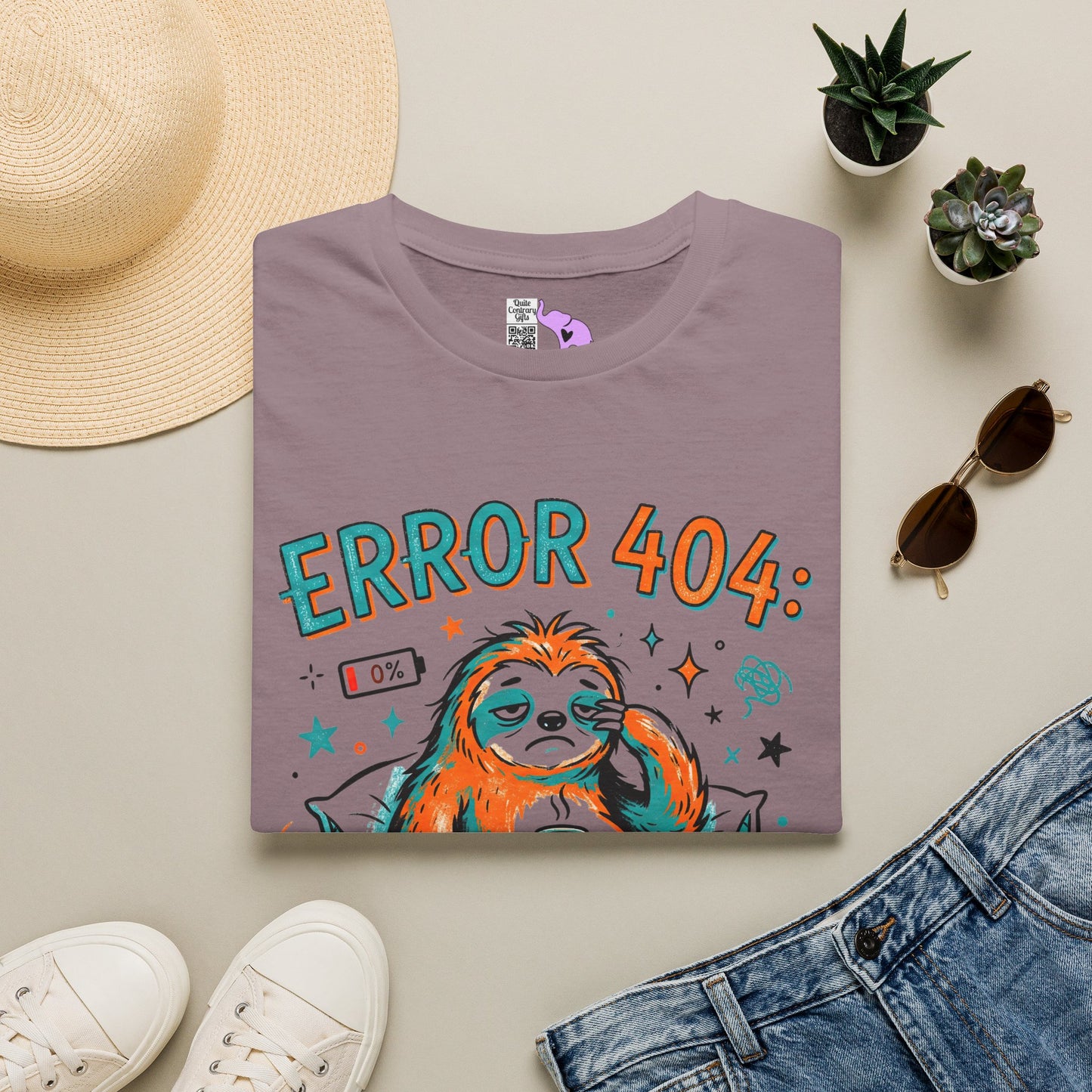 ""Error 404 Motivation Not Found (Sloth) Adult T-shirt