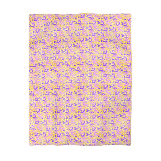 Peach Sorbet Camo Microfiber Duvet Cover