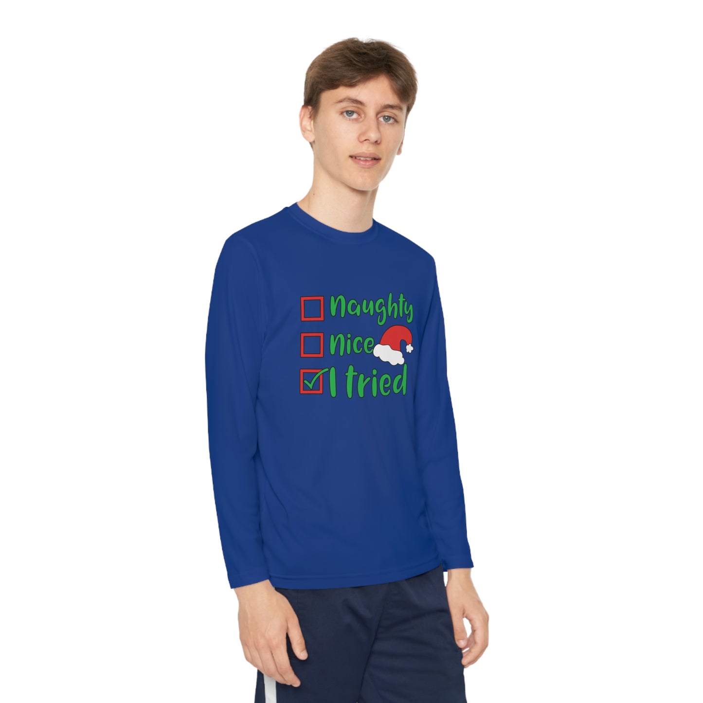 Naughty Nice I Tried Youth Long Sleeve Tee