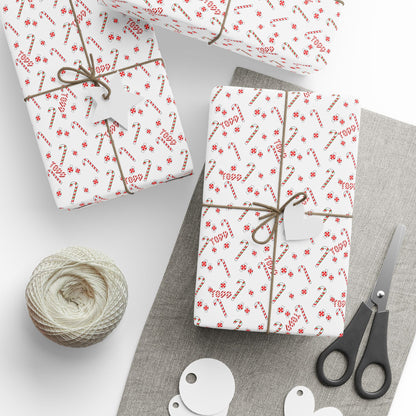 Candy Cane Christmas Custom Wrapping Paper (Todd)