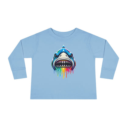 Colorful Shark Toddler Long Sleeve Tee