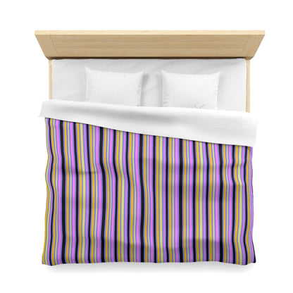 Midnight Pop Stripes Microfiber Duvet Cover