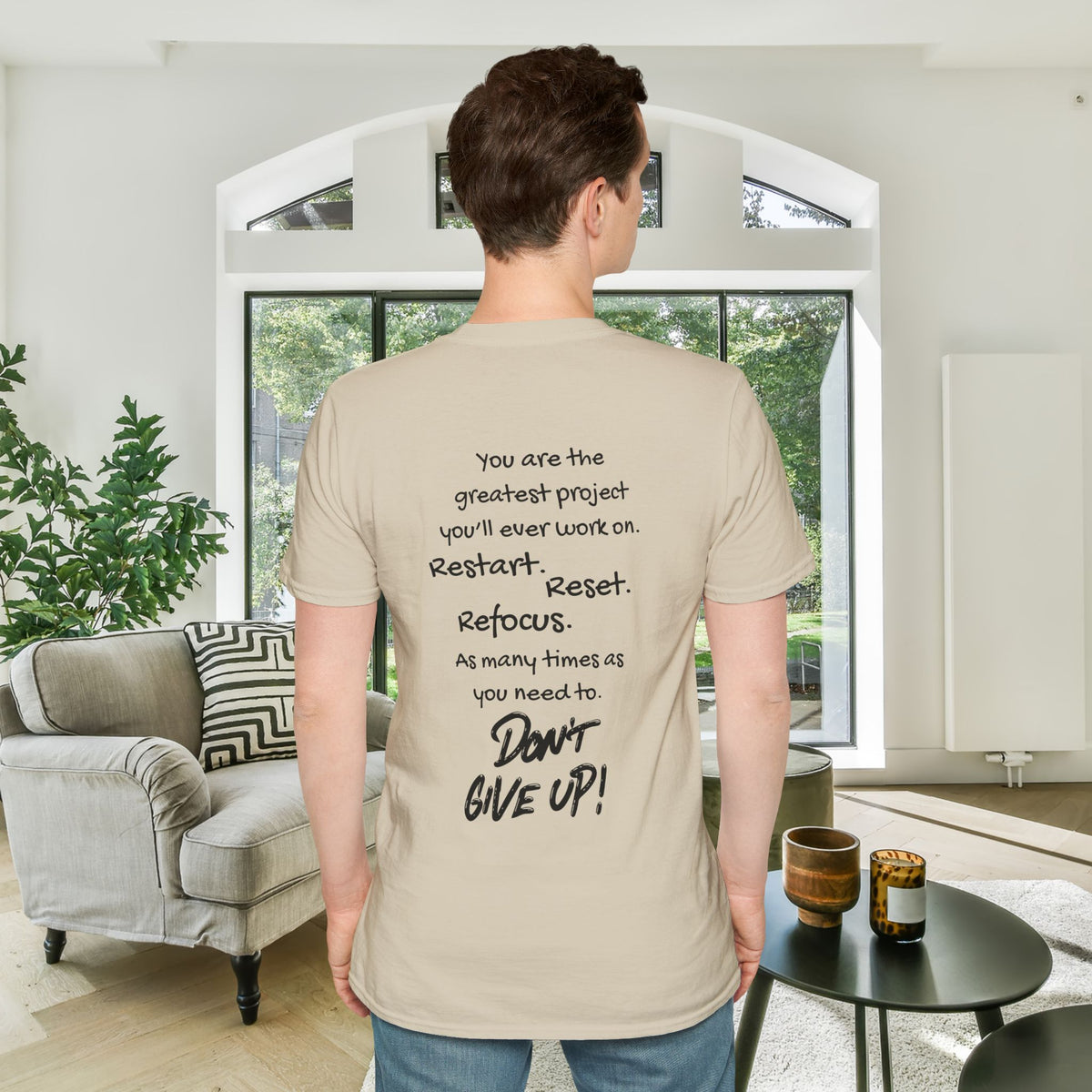 Restart Reset Refocus Adult T-shirt