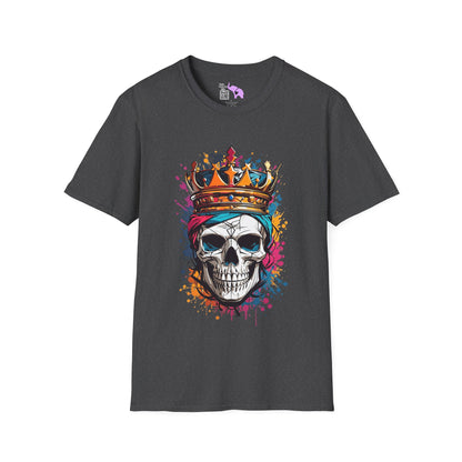 Colorful Crowned Skull Adult T-shirt