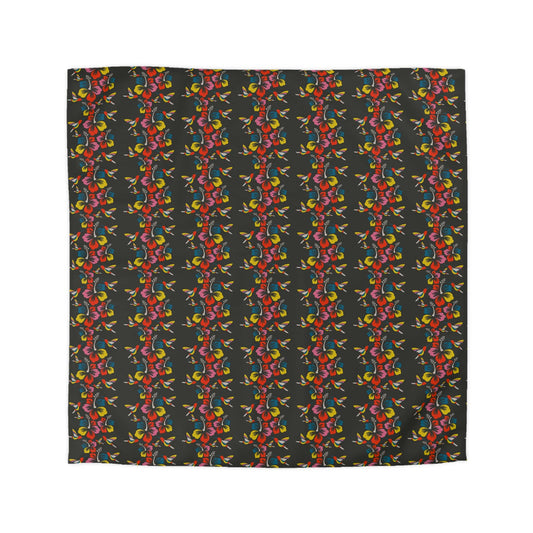 Hummingbirds & Hibiscus Flowers Microfiber Duvet Cover