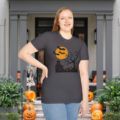 Spooky House & Graveyard Adult T-shirt